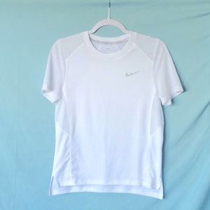 NIKE Running Dri-Fit Tee White and Mesh, Size S